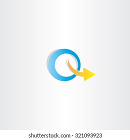 letter q arrow logo icon vector sign