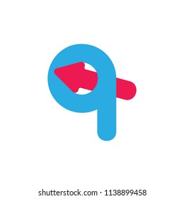 letter q with arrow logo vector