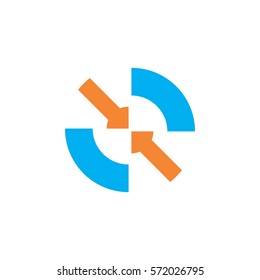 letter q with arrow logo vector