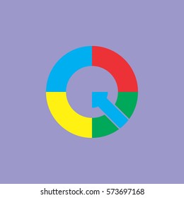 letter q with arrow logo vector
