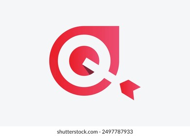 Letter Q Pfeil Ziel Logo Vektor Template Design