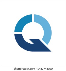 Letter Q and Arrow vector logo.