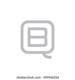 letter Q and B monogram square shape logo gray