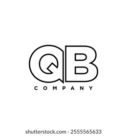 Letter Q and B, QB logo design template. Minimal monogram initial based logotype.