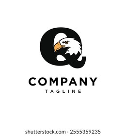 Letter Q Bald Eagle Logo Icon Vector