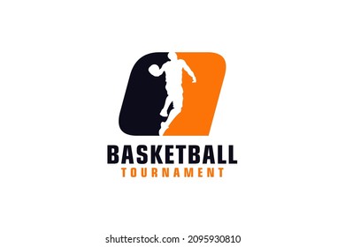 Letter Q with Basketball Logo Design. Vector Design Template Elements for Sport Team or Corporate.