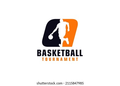 Letter Q with Basketball Logo Design. Vector Design Template Elements for Sport Team or Corporate.