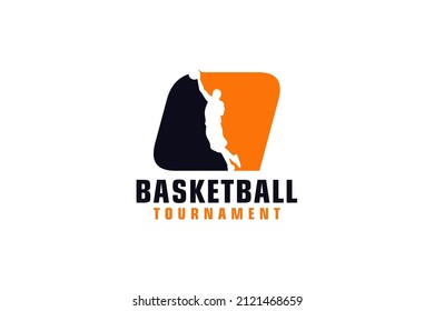 Letter Q with Basketball Logo Design. Vector Design Template Elements for Sport Team or Corporate.