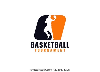 Letter Q with Basketball Logo Design. Vector Design Template Elements for Sport Team or Corporate.