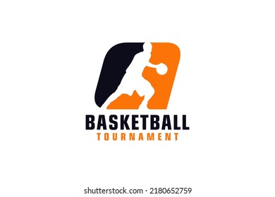 Letter Q with Basketball Logo Design. Vector Design Template Elements for Sport Team or Corporate.