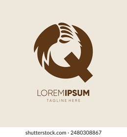 Letter Q Bear Hand Claw Logo Design Vector Icon Graphic Emblem Symbol Illustration