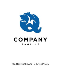 Letter Q Bear Head Logo Icon Vector