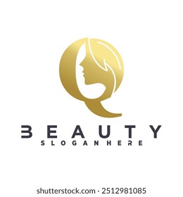 Letter Q Beauty Women Face Logo Design