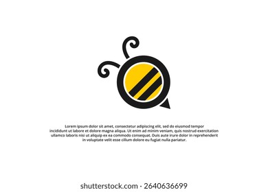 letter q and bee logo design