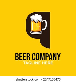 Letter Q Beer Logo Design Template Inspiration, Vector Illustration.