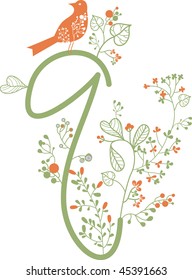 letter q with bird