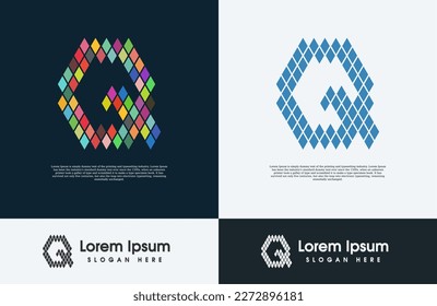 Letter Q ist ein kreatives und bunter Logo 