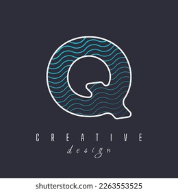 Letter Q black background logo icon design template elements octagon