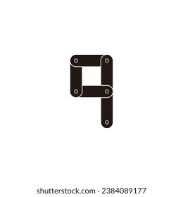 Letter q bot, tool geometric symbol simple logo vector