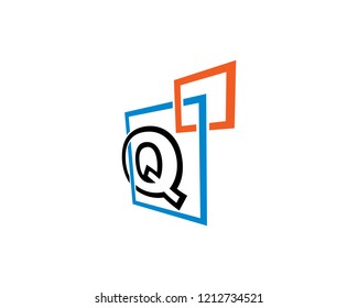 Letter Q Box Logo Template Design Vector, Emblem, Concept Design, Creative Symbol, Icon
