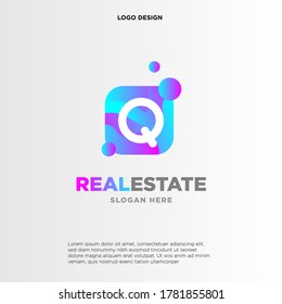 Letter Q With Bubble, Initial Letter Logo For Your Company Name, Alphabet Logo Template Ready For Use, Modern Initial Logo