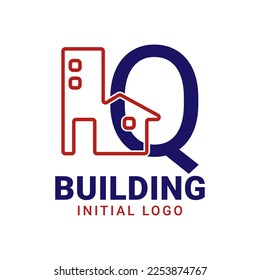 letter Q building initial vector logo design