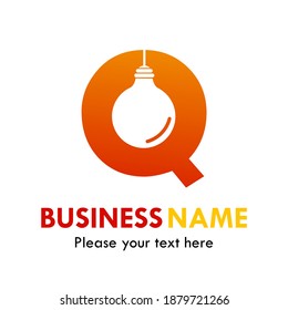 Letter q with bulb lamp vector logo template. Suitable for brand, ientity, web, business, idea etc