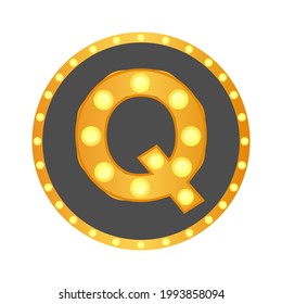 Letter q with bulb logo template illustration