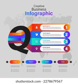 Letter Q Business Infographic. Vector template for presentation