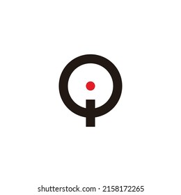 Letter Q button off geometric symbol simple logo vector