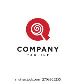Letra Q Candy Stick Icono de logotipo Vector