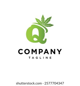 Letter Q Cannabis Logo Icon Vector