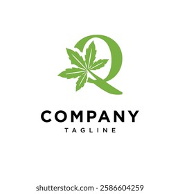 Letter Q Cannabis Logo Icon Vector