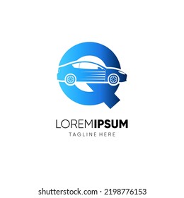 Letter Q Car Logo Design Vector Icon Graphic Illustration 