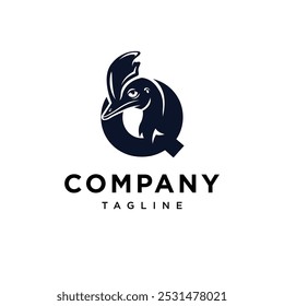 Letter Q Cassowary Bird logo icon vector