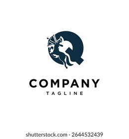 Letra Q Centaur ícone de logotipo vetor