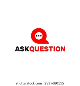 letter q with chat icon a logo template app and  to ask question and queries                         