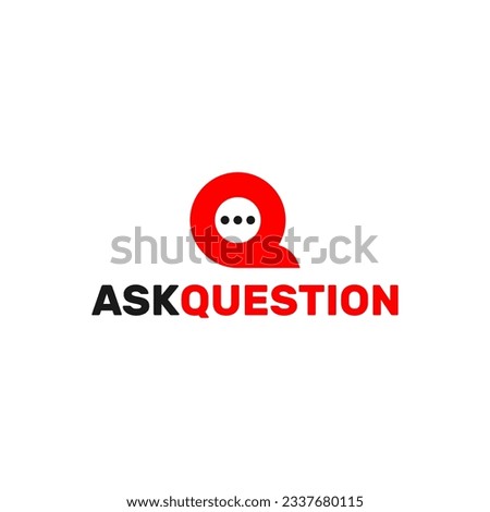 letter q with chat icon a logo template app and  to ask question and queries                         