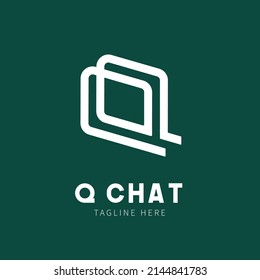 letter Q chat logo monoline vector