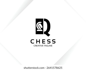 Letter Q Chess Logo. Monogram Knight Logo