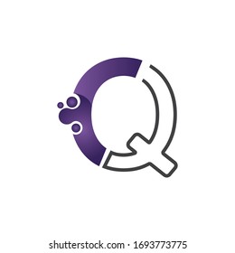 Letter Q with circle concept logo or symbol creative design template