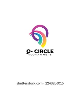 letter q with circle logo template gradient color