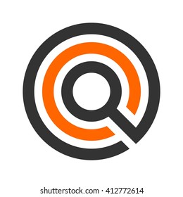 letter Q and circle logo vector.