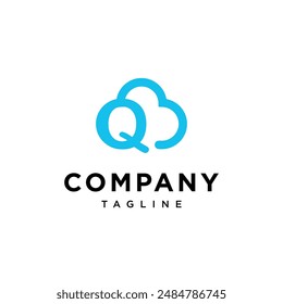 Letter Q Cloud Techno logo icon vector template.eps