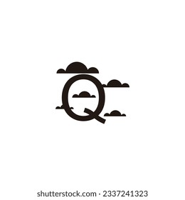 Letter Q clouds geometric symbol simple logo vector