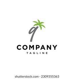 
Letter Q coconut tree beach logo icon vector template.eps