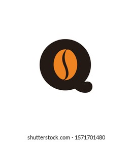 letter q coffee bean cute design vector
