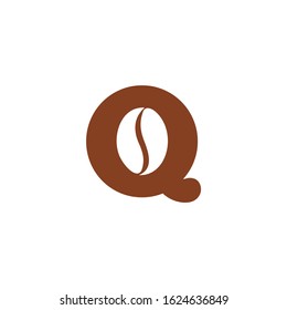 letter q coffee bean cute design vector