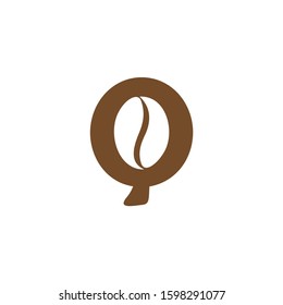 letter q coffee bean logo vector