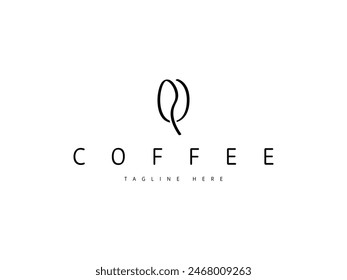 Letra Q grano de café logo diseño